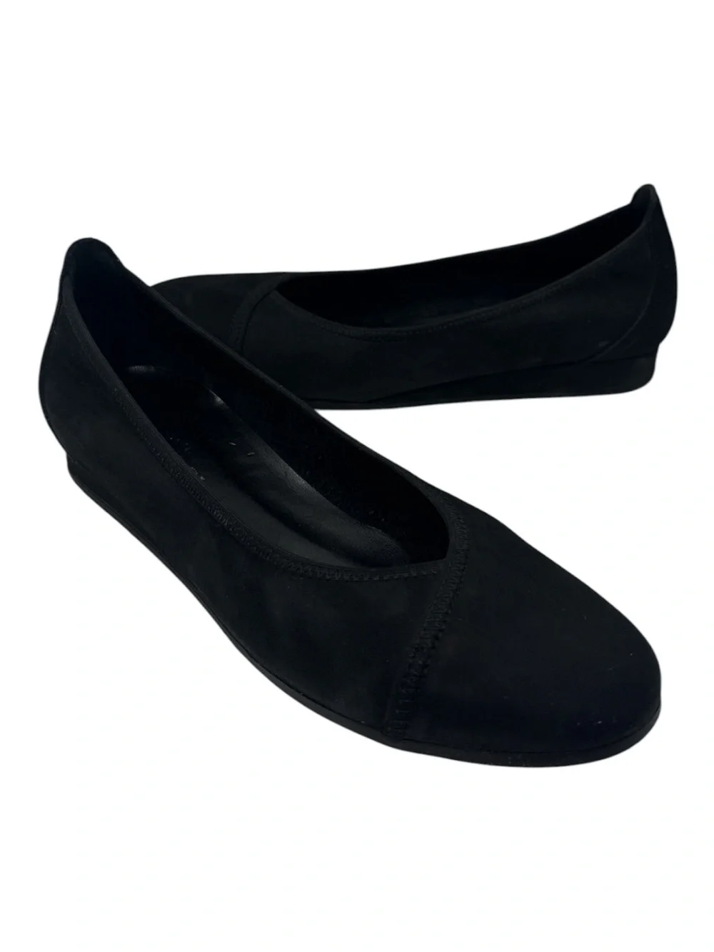 Sesto Meucci black Suede Leather Women Ballet Flat Shoes Sz US 8.5 M